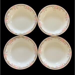 Set Of 4 Vintage Mikasa Narumi Rosette A9202 Fruit/Dessert Bowl 6-1/8" Excellent